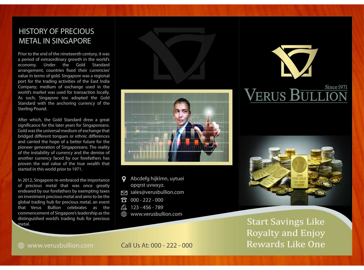 Brochure Design by Sbss for Verus Bullion Private Limited | Design #4099767