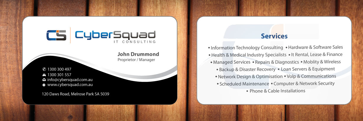 Business Card Design by Sbss for CyberSquad IT Consulting | Design #1125628
