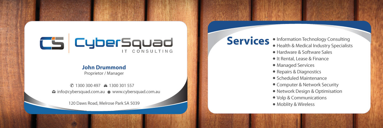 Business Card Design by Sbss for CyberSquad IT Consulting | Design #1125637