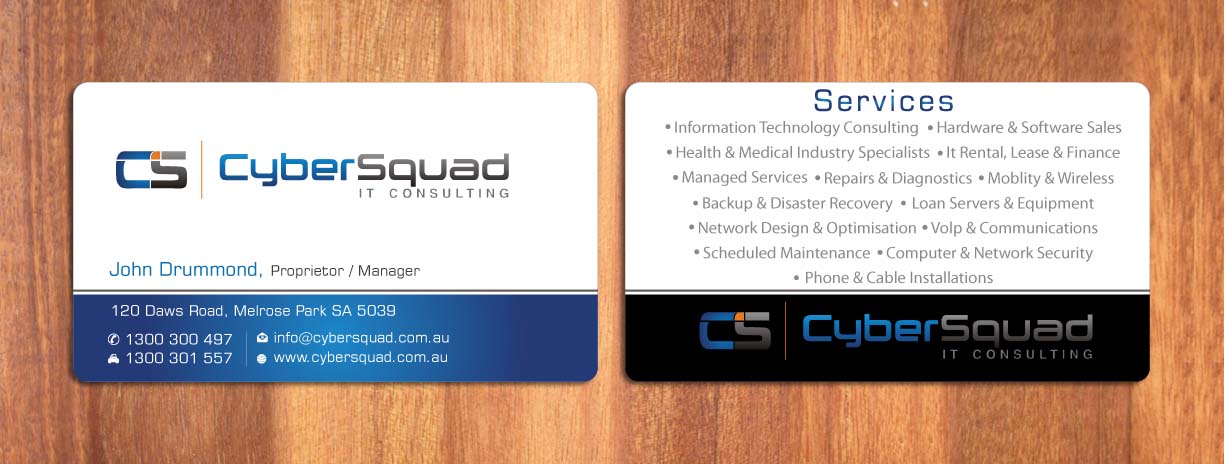 Visitenkarten-Design von Sbss für CyberSquad IT Consulting | Design #1125655