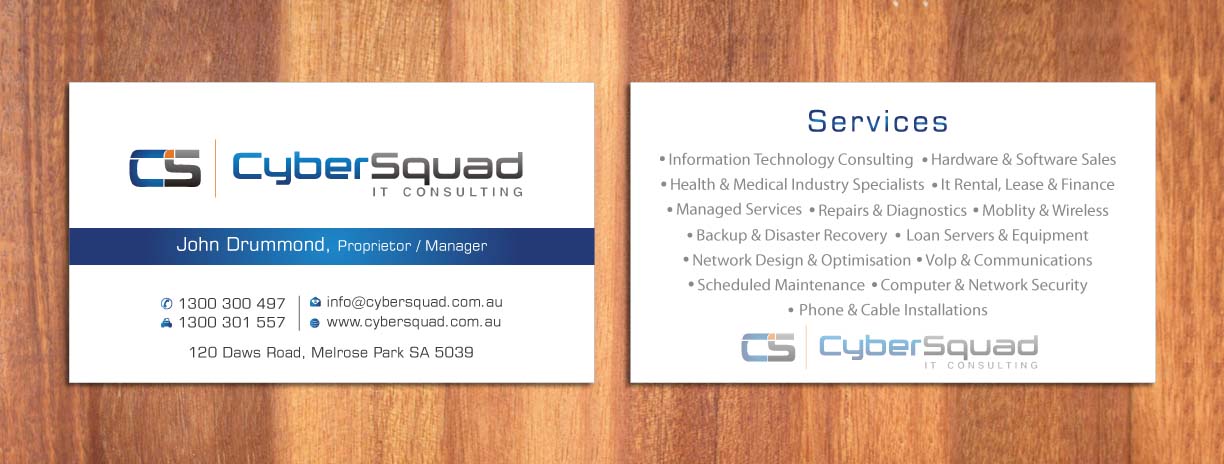 Visitenkarten-Design von Sbss für CyberSquad IT Consulting | Design #1125657