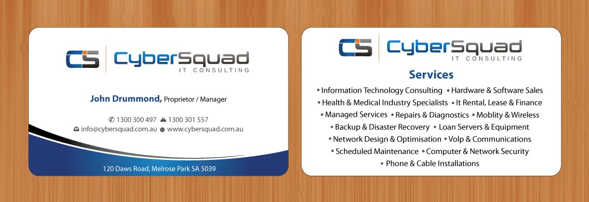 Business Card Design by Sbss for CyberSquad IT Consulting | Design #1125754