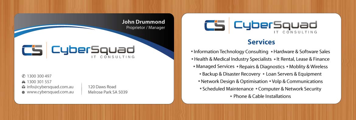Visitenkarten-Design von Sbss für CyberSquad IT Consulting | Design #1125757