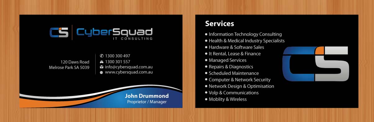Visitenkarten-Design von Sbss für CyberSquad IT Consulting | Design #1125762