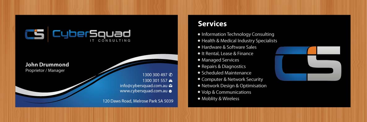 Business Card Design by Sbss for CyberSquad IT Consulting | Design #1125766