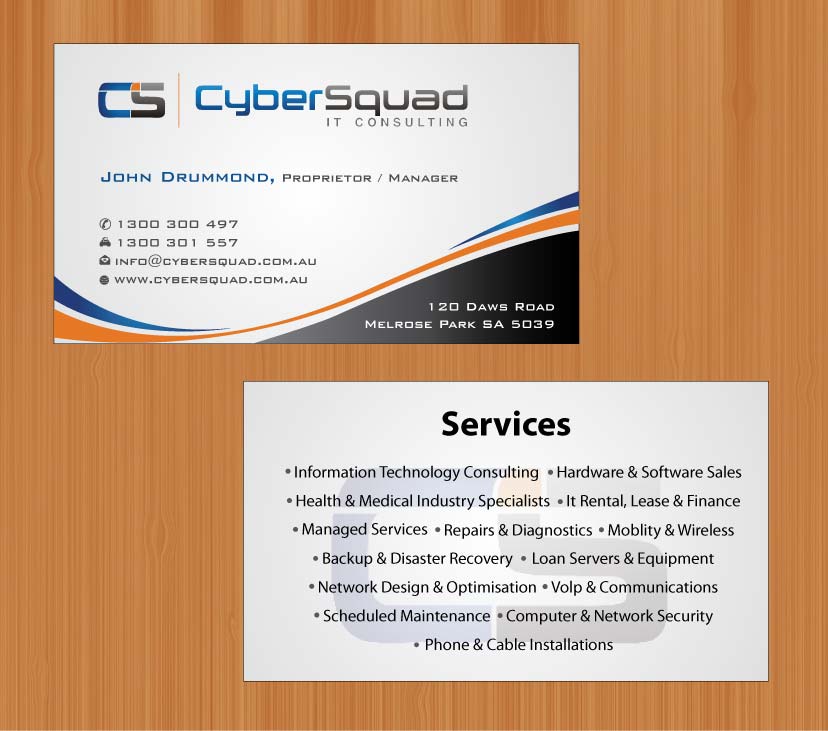 Visitenkarten-Design von Sbss für CyberSquad IT Consulting | Design #1125767
