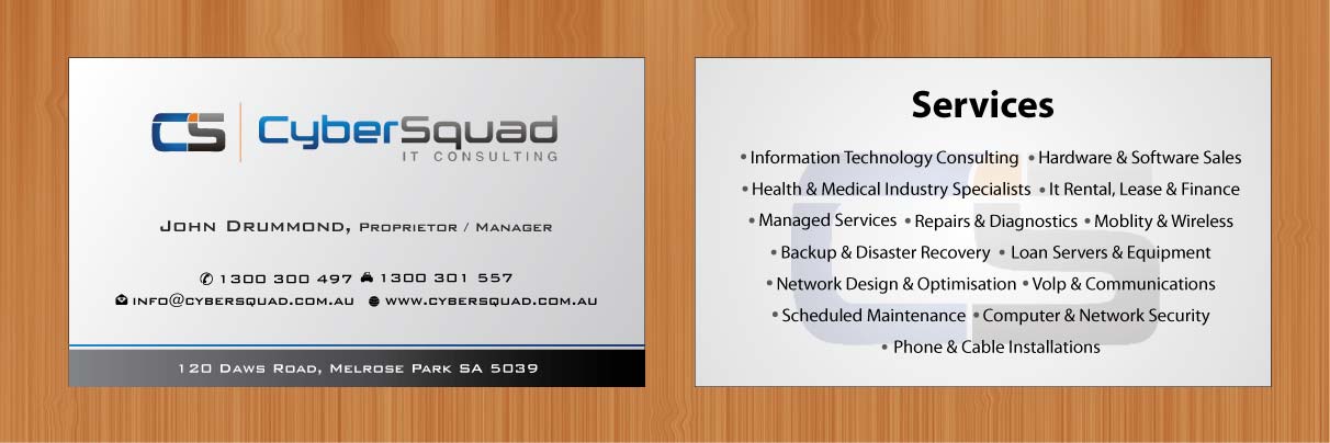 Visitenkarten-Design von Sbss für CyberSquad IT Consulting | Design #1125772