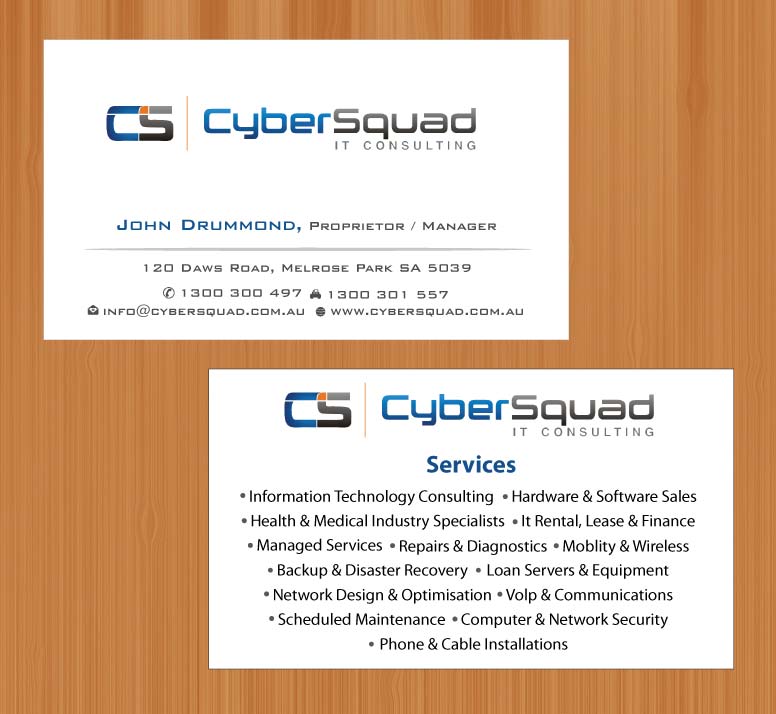 Business Card Design by Sbss for CyberSquad IT Consulting | Design #1125776