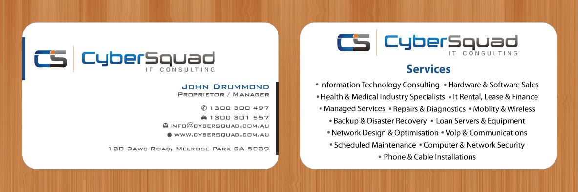 Visitenkarten-Design von Sbss für CyberSquad IT Consulting | Design #1125783