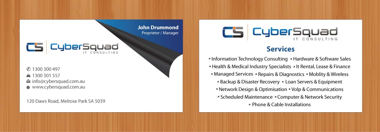 Visitenkarten-Design von Sbss für CyberSquad IT Consulting | Design #1125785