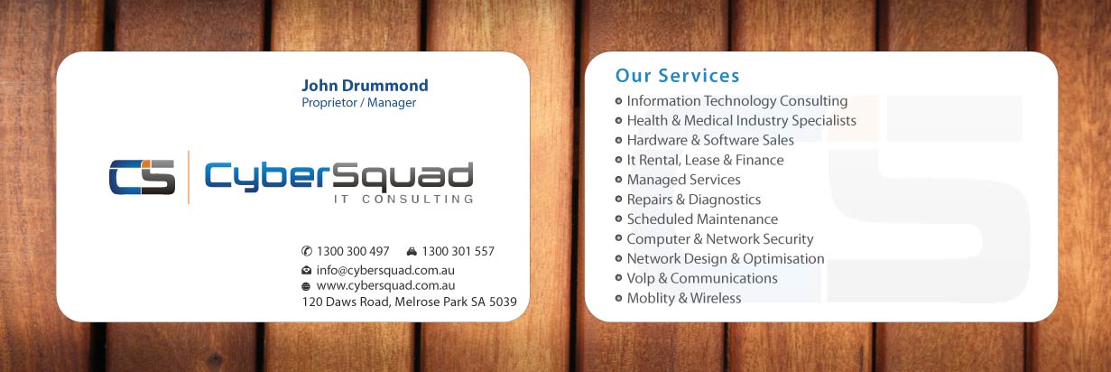 Business Card Design by Sbss for CyberSquad IT Consulting | Design #1172939