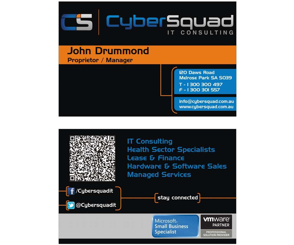 Business Card Design by Ruben Vaz for CyberSquad IT Consulting | Design #1176281