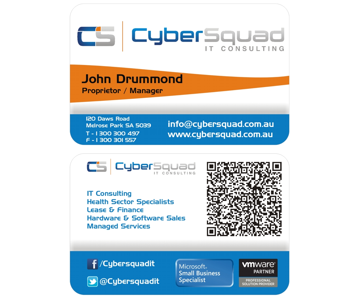 Business Card Design by Ruben Vaz for CyberSquad IT Consulting | Design #1176291