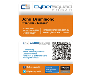 Business Card Design by Ruben Vaz for CyberSquad IT Consulting | Design: #1176301