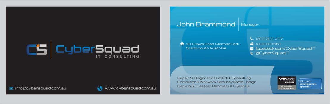 Business Card Design by Naavyd for CyberSquad IT Consulting | Design #1130005