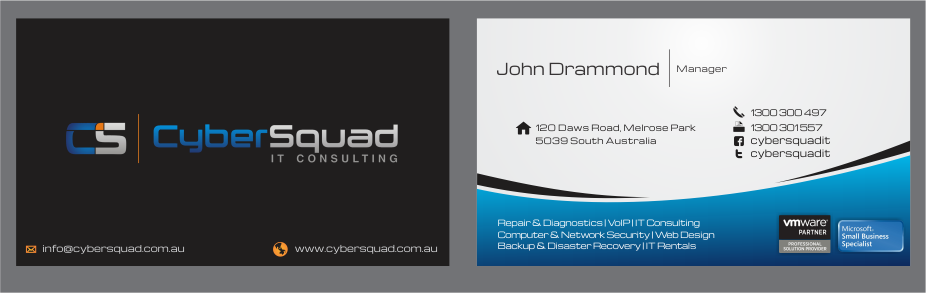 Business Card Design by Naavyd for CyberSquad IT Consulting | Design #1150619