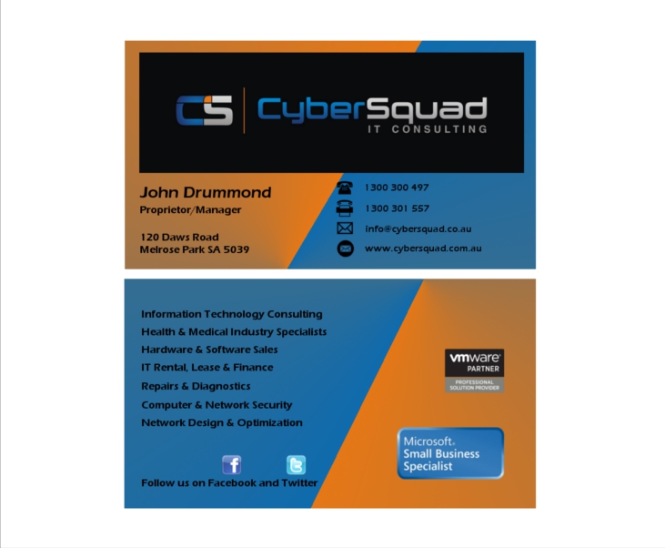 Business Card Design by Lexiiur for CyberSquad IT Consulting | Design #1131618