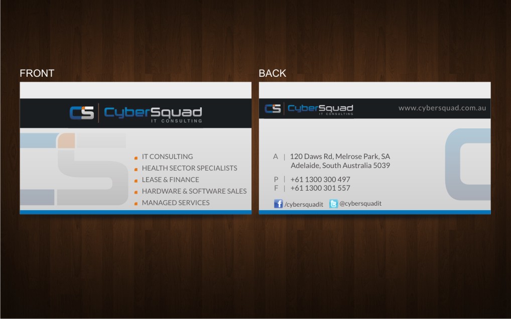Business Card Design by visu for CyberSquad IT Consulting | Design #1168941