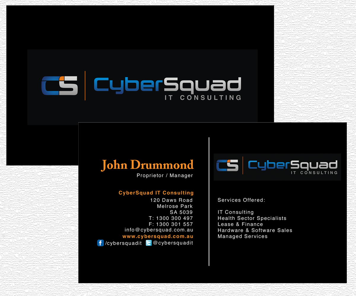 Design de Carte de Visite par Bernard H pour CyberSquad IT Consulting | Design #1157840