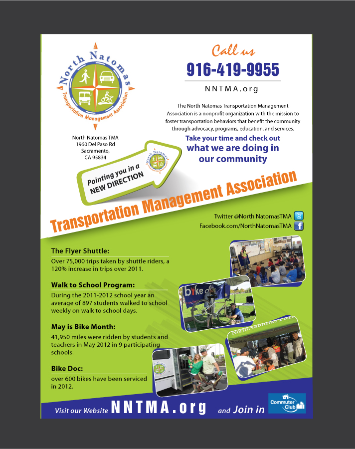 bold colorful advertisement design for north natomas tma by sbss natomas flyer shuttle
