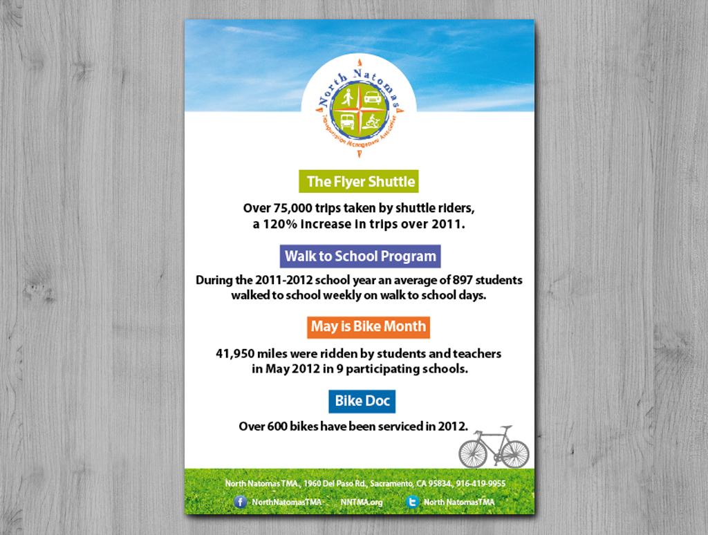 bold colorful advertisement design for north natomas tma by martin natomas flyer shuttle