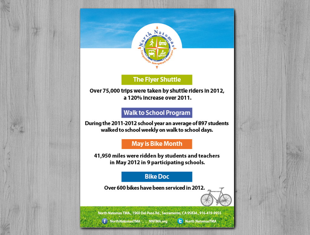bold colorful advertisement design for north natomas tma by martin natomas flyer shuttle