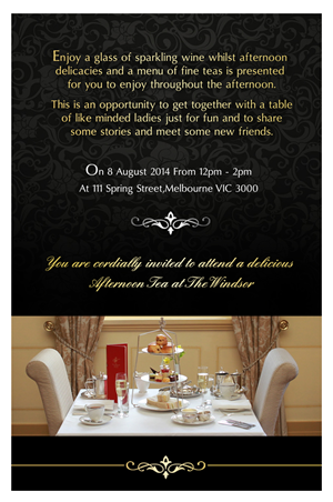 Afternoon Tea at The Windsor | Einladungs-Design von Satyajit Sil Creations