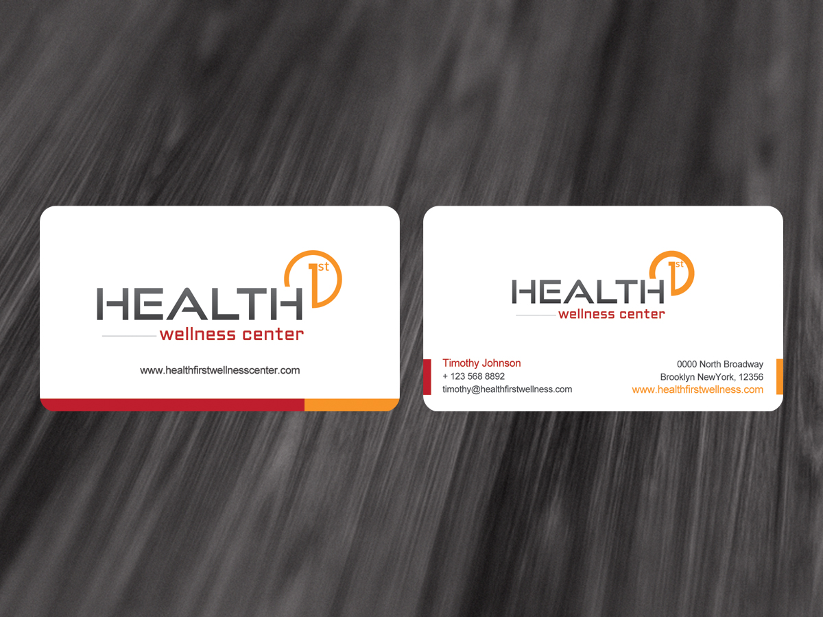 Business Card Design by diRtY.EMM for HealthFirst Wellness Center | Design #1147059