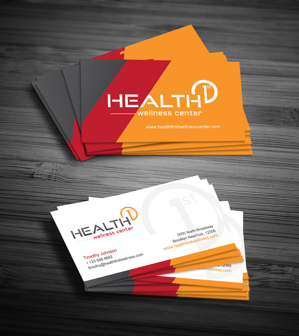 Business Card Design by diRtY.EMM for HealthFirst Wellness Center | Design #1147145
