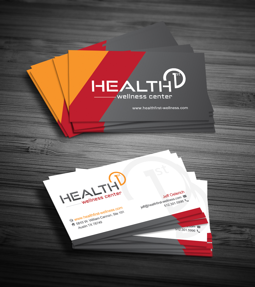 Business Card Design by diRtY.EMM for HealthFirst Wellness Center | Design #1162376