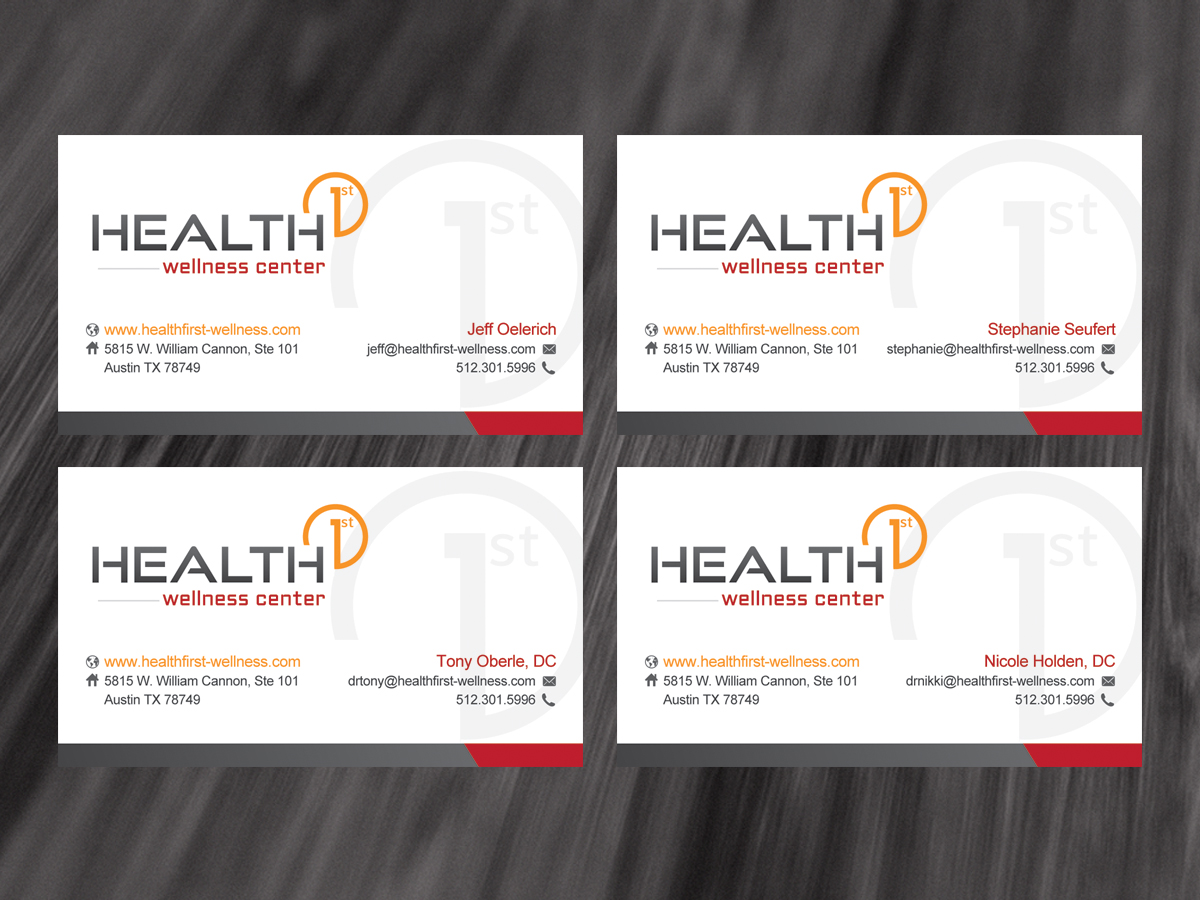 Business Card Design by diRtY.EMM for HealthFirst Wellness Center | Design #1162377