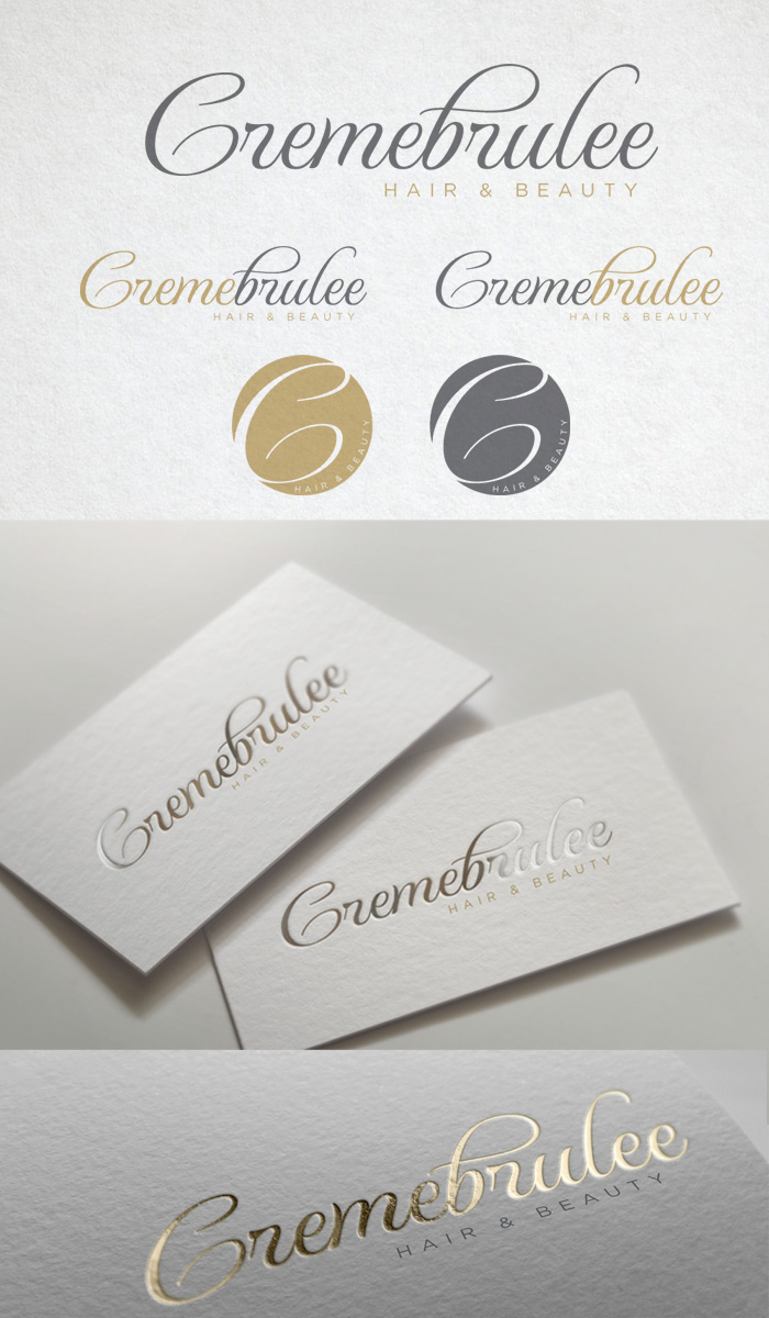 Logo Design by Cherry Pop Design for Cremebrulee Hair & Beauty | Design #4088610