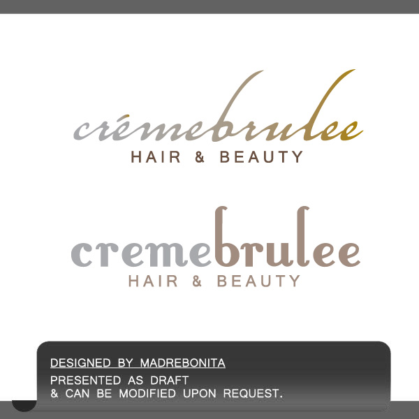 Logo Design by madrebonita for Cremebrulee Hair & Beauty | Design #4081992