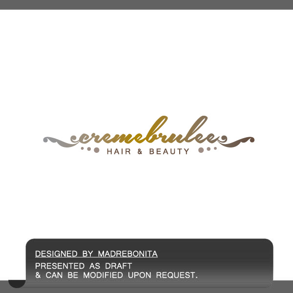 Logo Design by madrebonita for Cremebrulee Hair & Beauty | Design #4102381