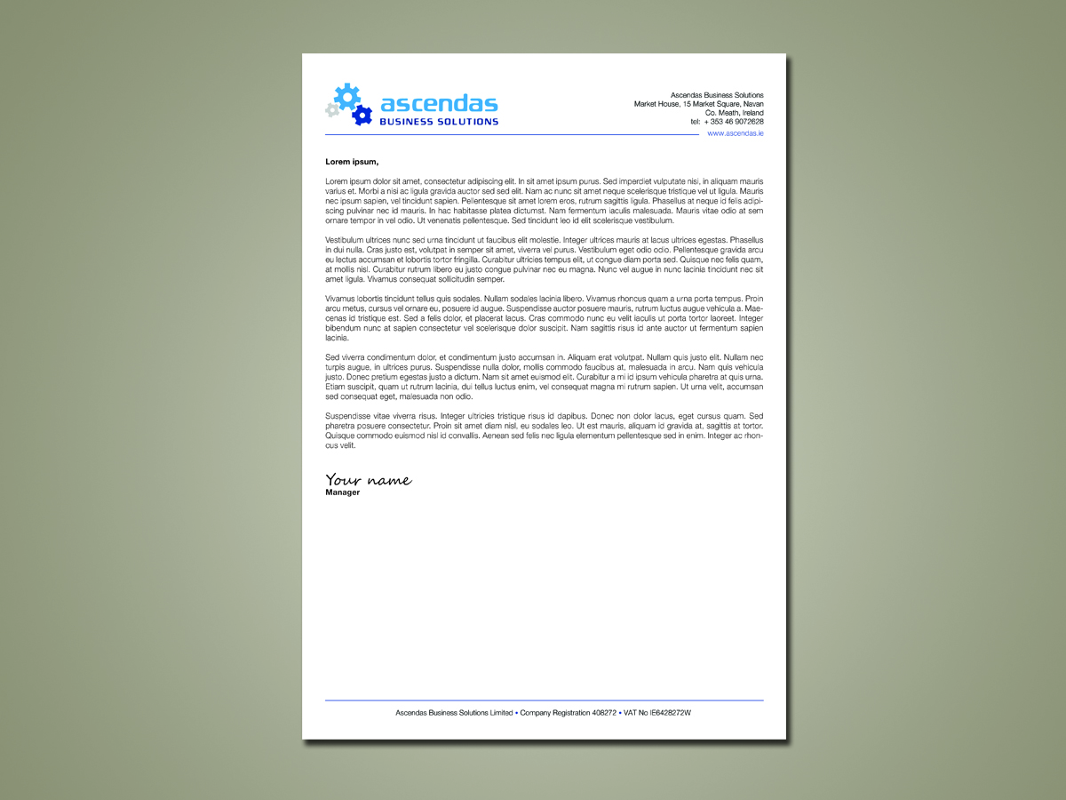 Letterhead Design by zotik for Ascendas | Design #1152594