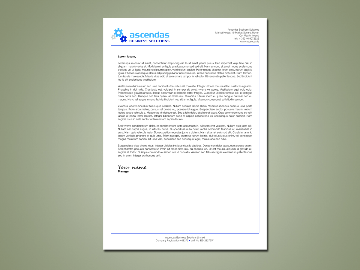 Letterhead Design by zotik for Ascendas | Design #1152596