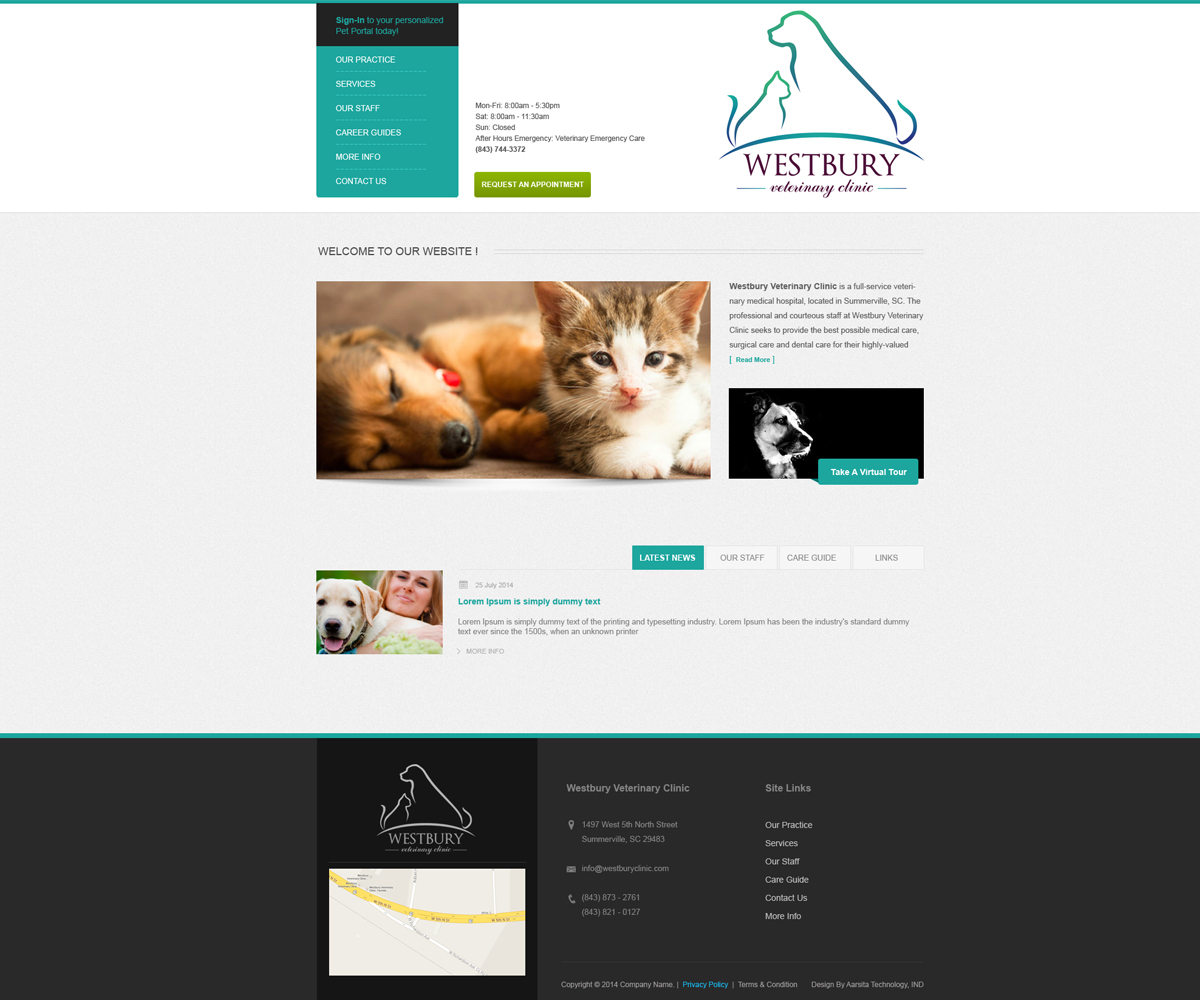 Web Design by aarsita for Westbury Veterinary Clinic | Design #4109491