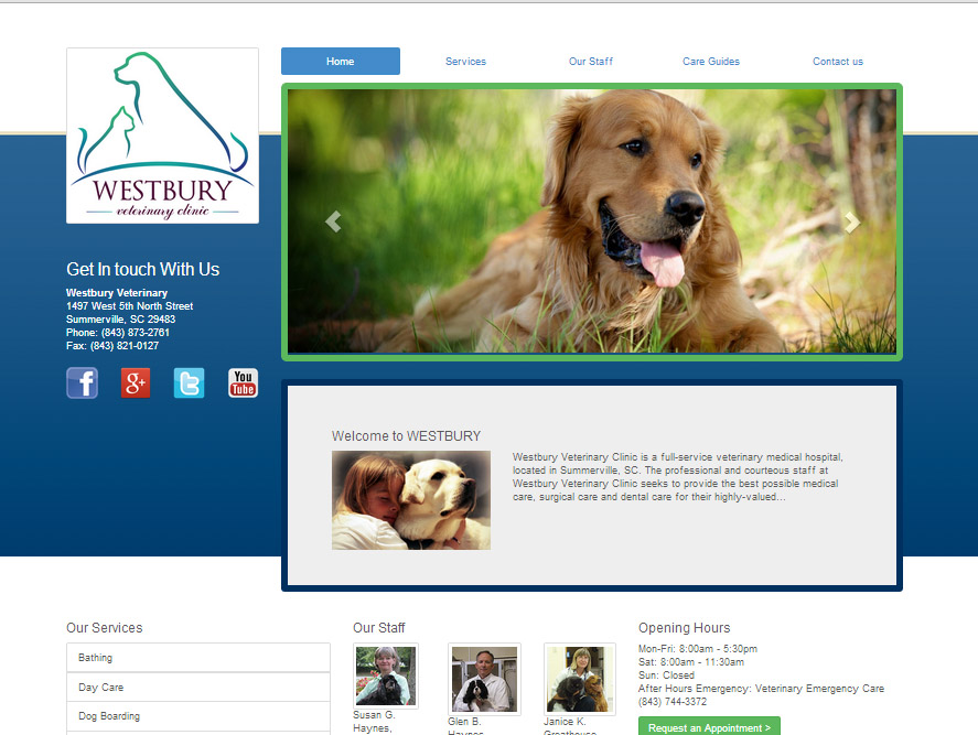 Web Design par PRAMIX pour Westbury Veterinary Clinic | Design #4089959