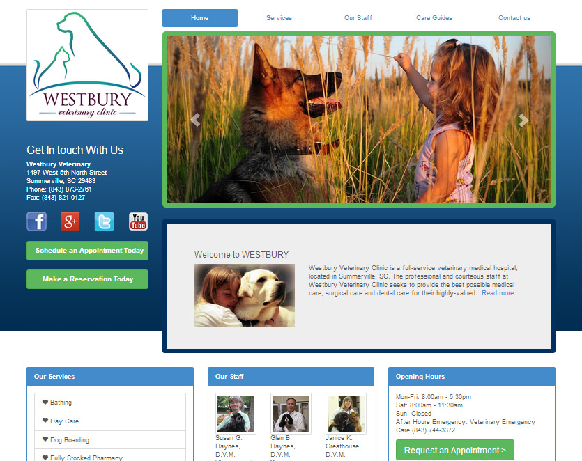 Web Design by PRAMIX for Westbury Veterinary Clinic | Design #4096278