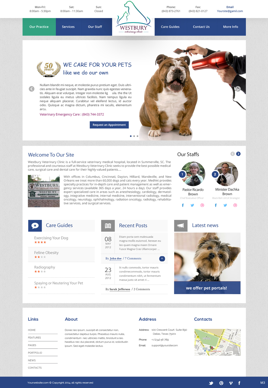 Web Design by pb for Westbury Veterinary Clinic | Design #4097567