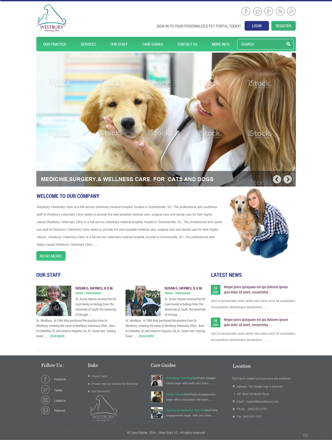 Diseño Web por pb para Westbury Veterinary Clinic | Diseño #4097595