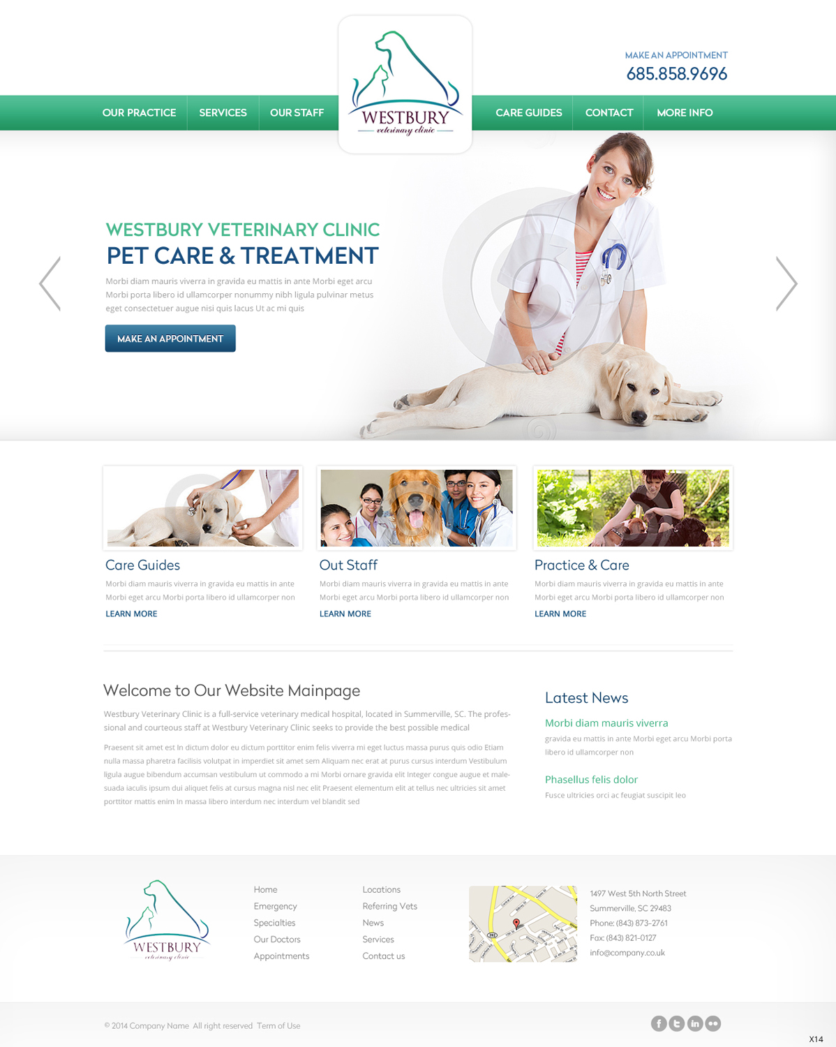 Web Design by pb for Westbury Veterinary Clinic | Design #4097601