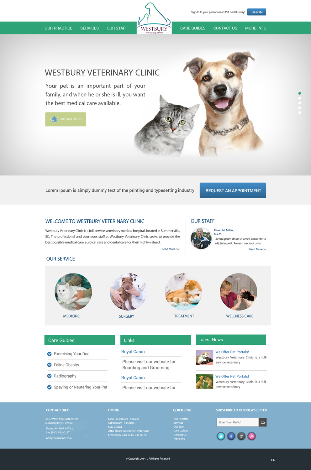 Web Design by pb for Westbury Veterinary Clinic | Design #4097608