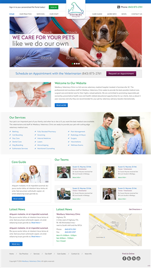 Diseño Web por pb para Westbury Veterinary Clinic | Diseño #4103802