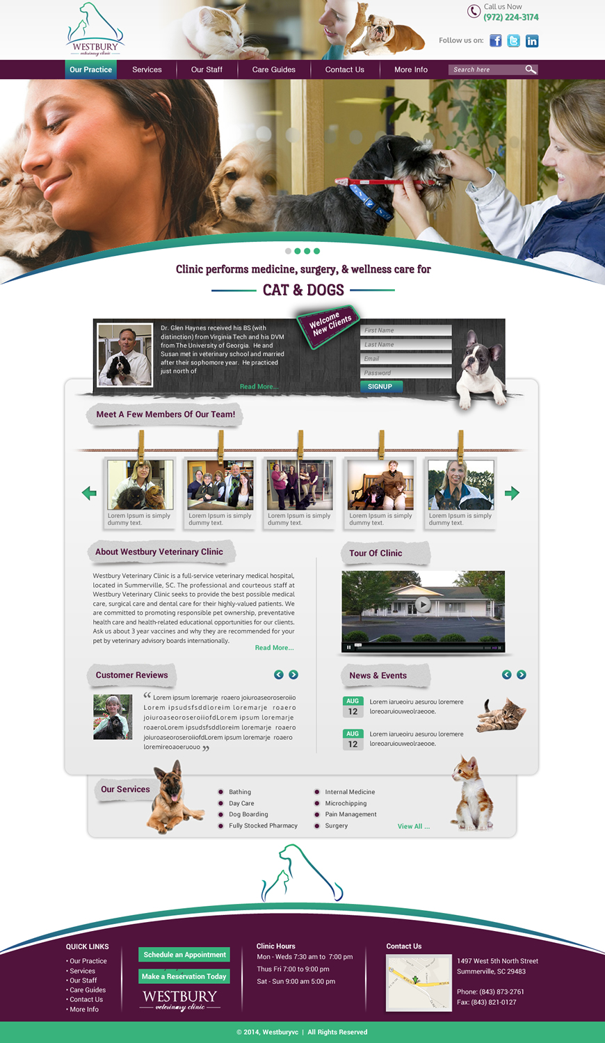 Diseño Web por Sbss para Westbury Veterinary Clinic | Diseño: #4099009