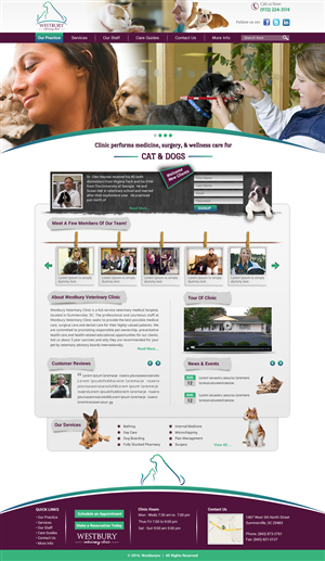 Diseño Web por Sbss para Westbury Veterinary Clinic | Diseño: #4099009