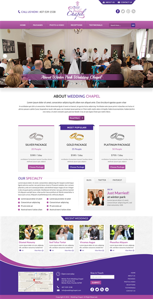 Winter Park Wedding Chapel Web Page Design | Wordpress Design by Sbss