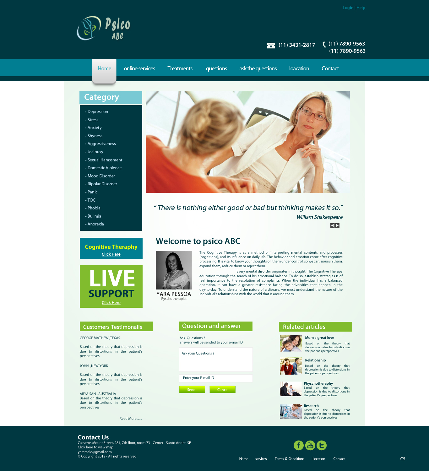 Web Design par pb pour Psico ABC | Design #1149210
