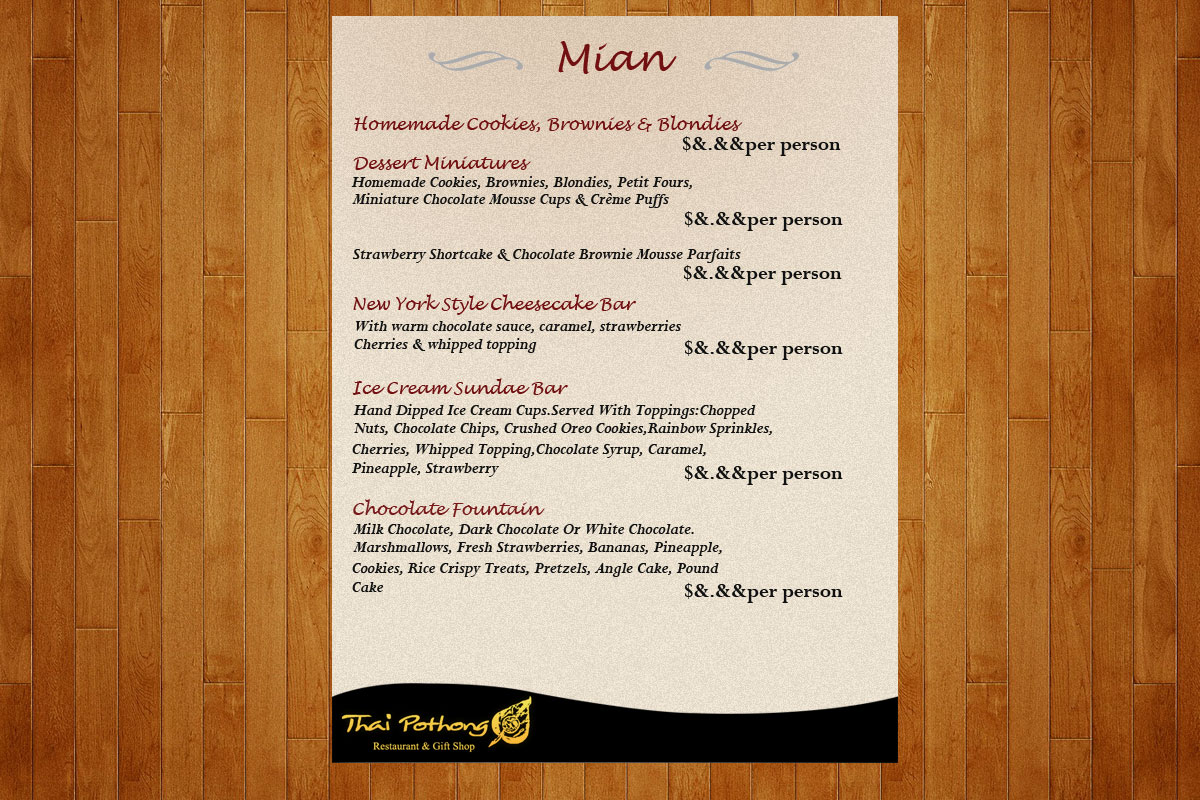 Menu Design by Parul for this project | Design #1142059