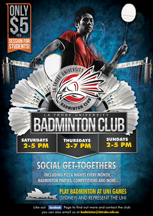 Design de Poster par Ushan sampath pour La Trobe University Badminton Club | Design : #4127436